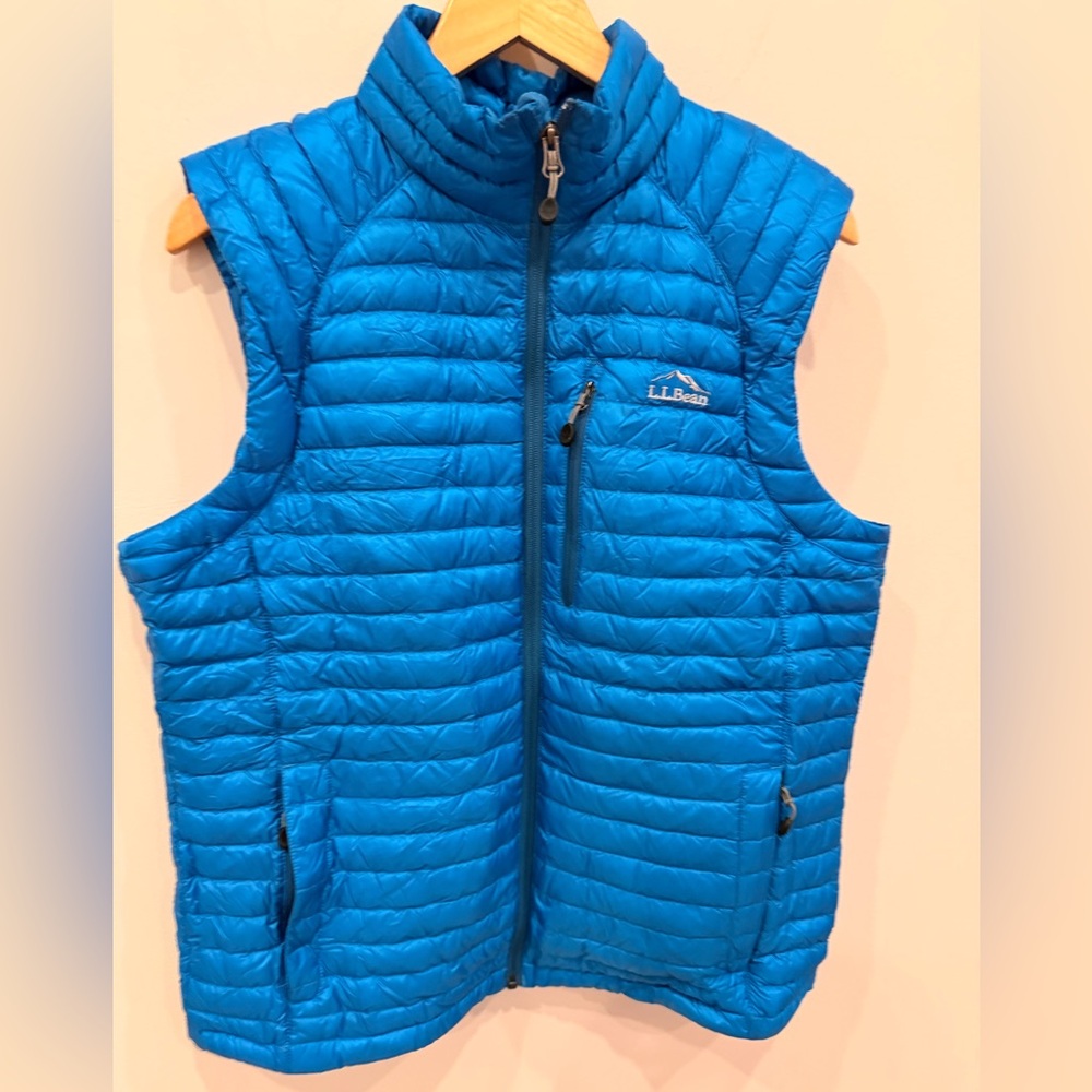 L.L. Bean DownTek 650 Fill Puffer Vest Blue‎ Mens Medium Goose Down